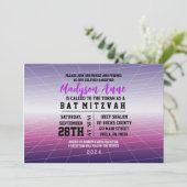 Invitation JEU 3D violet JEU DIGITAL Bar Mitzvah (Debout devant)