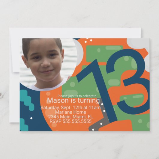 Invitation Jeu Anniversaire Fête Pixel Gamer Photo (Devant)