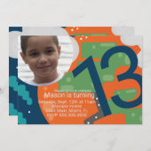 Invitation Jeu Anniversaire Fête Pixel Gamer Photo (Devant / Derrière)