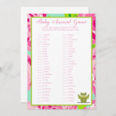 Invitation Jeu baby shower (Devant / Derrière)