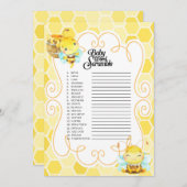 Invitation Jeu Baby shower de mots (Devant / Derrière)