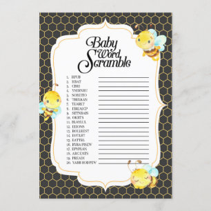 Invitation Jeu Baby shower de mots