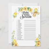 Invitation Jeu Baby shower de mots (Devant)