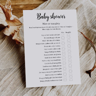 Invitation Jeu Baby Shower Nice ou Naughty, Jeu Amusant,