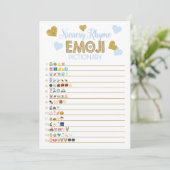 Invitation Jeu Baby shower Nursery rime & Prix est juste (Debout devant)