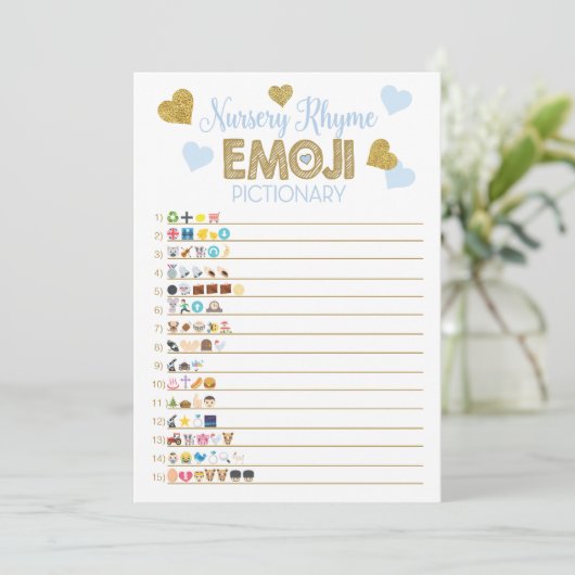 Invitation Jeu Baby shower Nursery rime & Prix est juste (Debout devant)