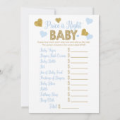 Invitation Jeu Baby shower Nursery rime & Prix est juste (Dos)