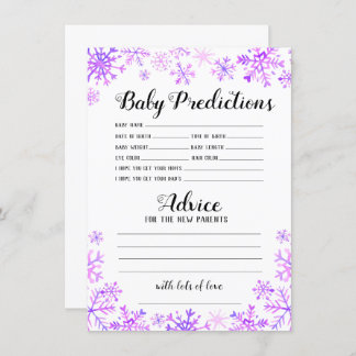Invitation Jeu Baby shower - Prédictions et conseils