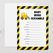 Invitation Jeu Bébé en Construction - Nom Modifiable, 5x7 (Devant / Derrière)