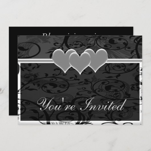 Invitation Jeu blanc Starry Romance (Devant / Derrière)