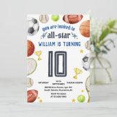 Invitation jeu bleu enfants garçons Sports 9e anniversaire In (Debout devant)