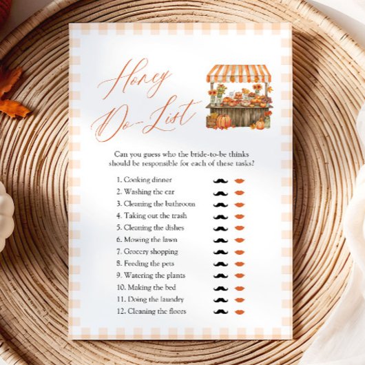 Invitation Jeu Combien avait l'âge la mariée à Gingham Orange