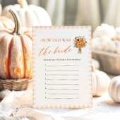 Invitation Jeu Combien avait l'âge la mariée à Gingham Orange