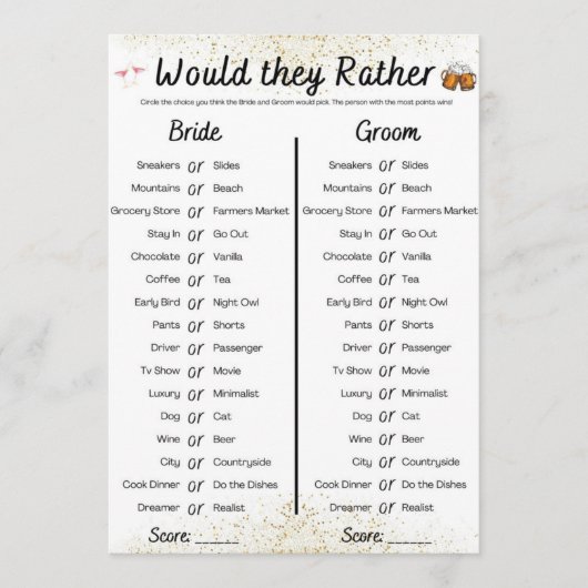 Invitation Jeu conjoint Bachelor/Bachelorette (Devant)