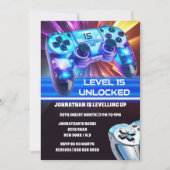 Invitation Jeu contrôleur jeux vidéo neon n'importe quel geek (Devant)