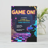 Invitation Jeu cool Jeu Glitch Thème VR Anniversaire (Debout devant)