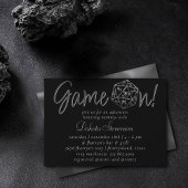 Invitation Jeu D20 Argent Sur | Fête des mariées de dés d'Ima