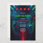 Invitation Jeu d'action Neon Laser Balise Ado Anniversaire (Devant)