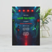 Invitation Jeu d'action Neon Laser Balise Ado Anniversaire (Debout devant)