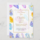 Invitation Jeu d'anniversaire Cristaux Jeu de Fête de fille d (Devant)