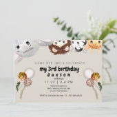 Invitation Jeu d'Anniversaire de balloon animal Peek-a-boo (Debout devant)