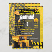 Invitation Jeu d'anniversaire de construction (Devant / Derrière)