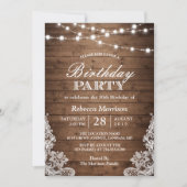 Invitation Jeu d'anniversaire de dentelle rustique (Devant)