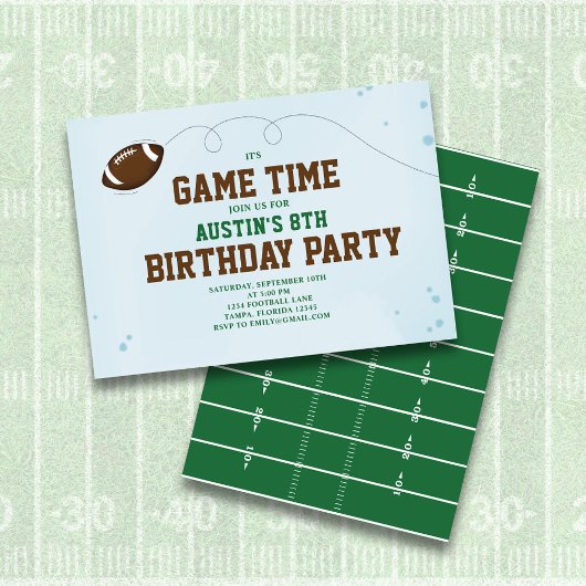 Invitation Jeu d'Anniversaire de football de garçon Personnal