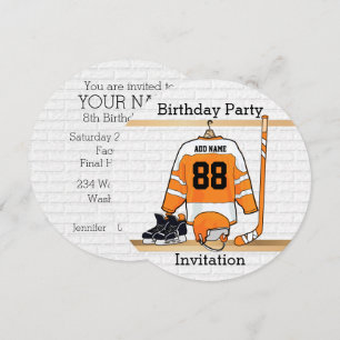 Invitation Jeu d'anniversaire de Jersey de hockey sur glace o