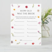 Invitation Jeu d'anniversaire de mariage floral : Quel âge av (Debout devant)