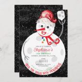 Invitation Jeu d'Anniversaire de Pickleball de Noël dans les  (Devant / Derrière)