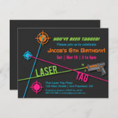 Invitation Jeu d'anniversaire des Garçons de Néon colorés (Devant / Derrière)