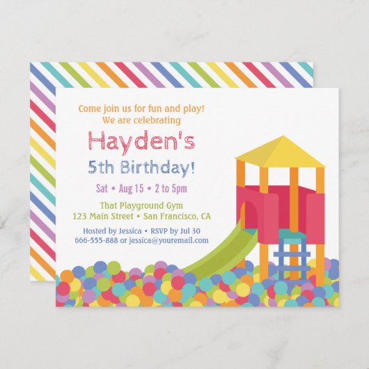 Invitation Jeu d'anniversaire pour les enfants (Devant / Derrière)