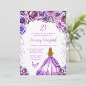 Invitation Jeu d'Anniversaire Princess Blonde (Debout devant)