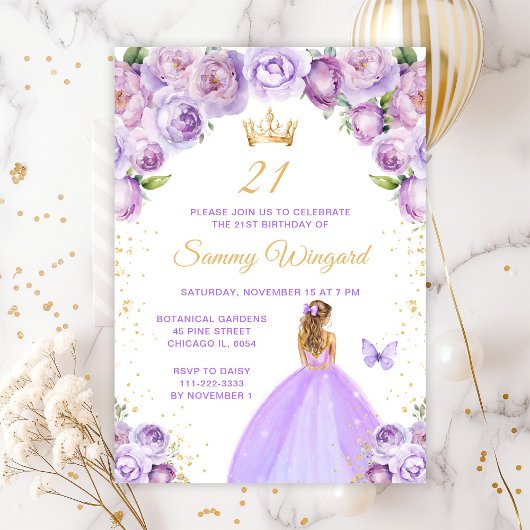 Invitation Jeu d'Anniversaire Princess Blonde
