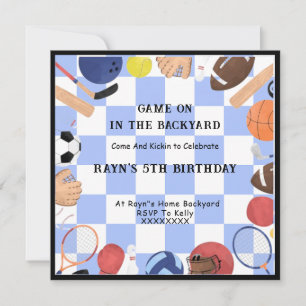 Invitation Jeu dans la photo personnalisée du gosse du Jardin