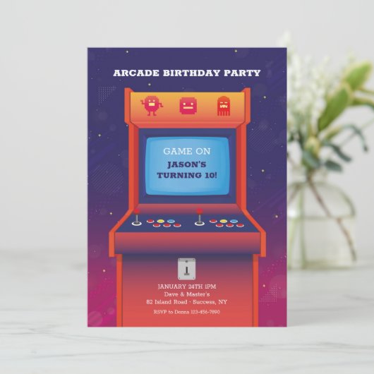 Invitation Jeu d'arcade (Debout devant)