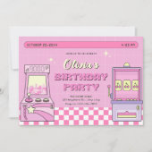 Invitation Jeu d'arcade rose (Devant)