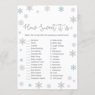 Invitation Jeu d'Baby shower hivernal avec réponse en 5 x 7