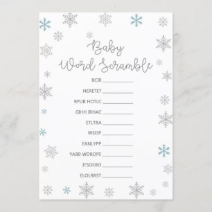 Invitation Jeu d'Baby shower hivernal avec réponse en 5 x 7