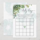 Invitation Jeu de baby shower à thème "Baby Bingo" (Devant / Derrière)