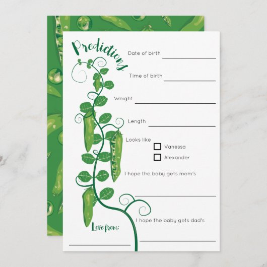 Invitation Jeu de baby shower bébé pois doux (Devant / Derrière)