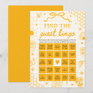 Invitation Jeu de Baby Shower Bingo Bébé Invité Abeille à Mie