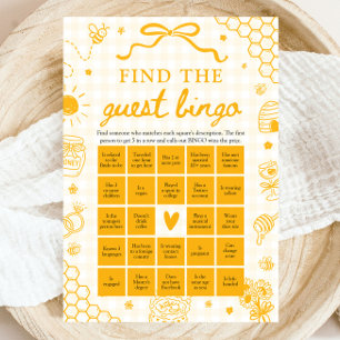 Invitation Jeu de Baby Shower Bingo Bébé Invité Abeille à Mie