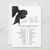 Invitation Jeu de Baby Shower « Black Bow Would She Rather » (Devant)