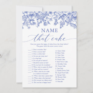 Invitation Jeu de Baby Shower Blue Floral pour deviner le nom