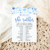 Invitation Jeu de Baby Shower Blue Valentine Would She Rather