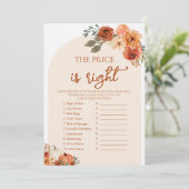 Invitation Jeu de Baby Shower Bohème d'Automne Devinez le Jus (Debout devant)