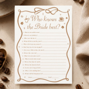 Invitation Jeu de Baby Shower Café : Qui Connaît le Mieux la 