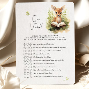 Invitation Jeu de Baby Shower Cerf "Au-dessus ou en dessous"